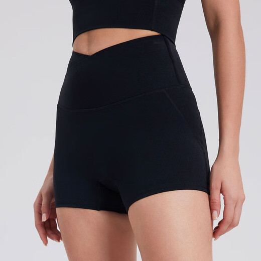 LULUUVTTOH no-wear underwear, zero-sense one-piece yoga shorts for women, back pocket hip lifting, tight-fitting sports Pilates fitness pants for women, black S