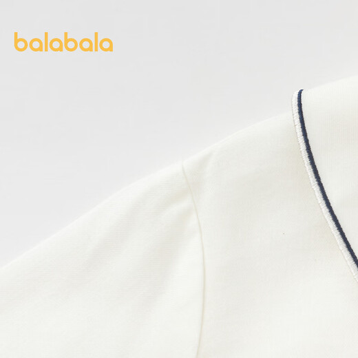 Balabala Children's Long Sleeve Shirt White Shirt Girls Clothing Autumn Cute Embroidered Lapel Top Fashionable and Versatile White 10101 100cm