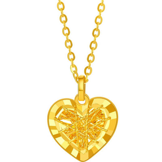 Saturday blessing flash love gold necklace female pendant birthday gift price A0613469 about 3.55g40+5cm