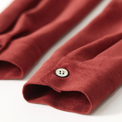 Shandu Bila New Year Red Elegant Temperament Fake Two-piece Shirt Women's Winter Half-High Collar Right Shoulder Pullover Workplace OL Style Shirt