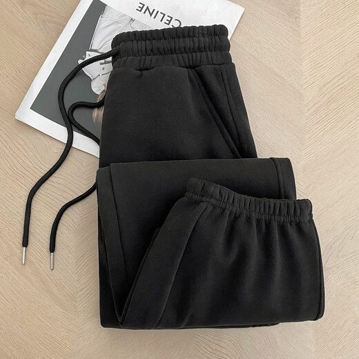 TonLion 2024 Women's Slimming Casual Side Pants WP Velvet Style/Black XL