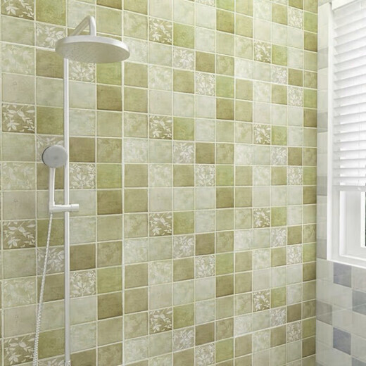 Autocollants de salle de bain étanches Autocollants en carreaux de céramique épaissis auto-adhésifs autocollants muraux à résistance à l'humidité toilettes toilettes mur peint papier peint étanche Amélioration de la salle