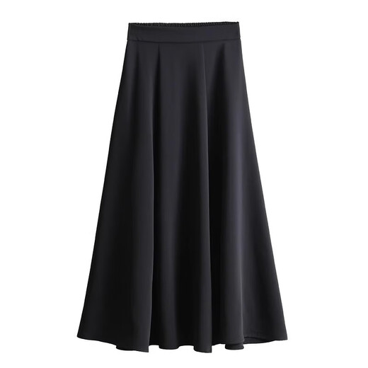 JIOESC Black Skirt Suit Skirt Professional Simple Women's High Waist Slim Drape Commuting Mid-Length A-Line Skirt Large Swing Skirt Black M 90-100Jin Jin is equal to 0.5 kg