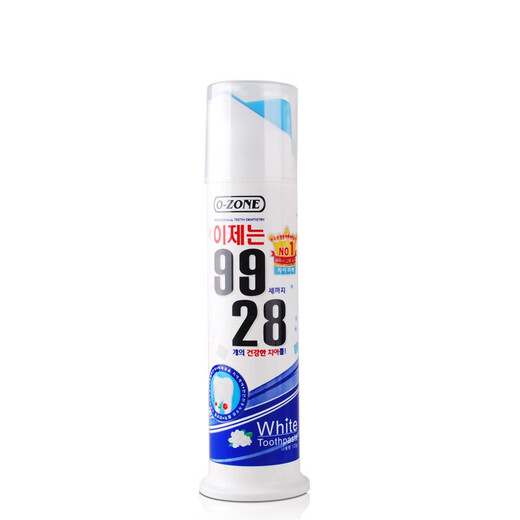 欧志姆（O-ZONE）韩国进口9928珍珠瓷洁牙膏小苏打固齿洁白去除口气薄荷味立体泵 珍珠瓷洁120g*1支