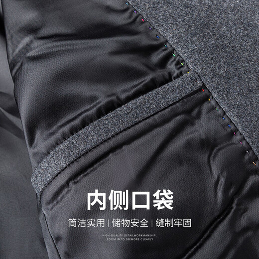 SHANSHAN杉杉羊毛西装外套男秋冬新款加厚男士外套商务通勤上班正装礼服 灰色 4XL /195【建议180-195斤】