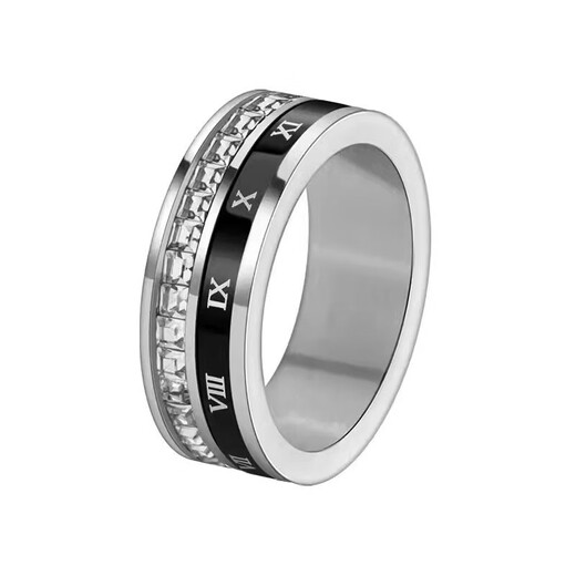 Core luxury titanium steel baby's breath ring for men, trendy brand, high-quality engraving, customized couple's ring, men's ring, boy's ring, silver size 9 - circumference 60mm 120-130Jin Jin is equal to 0.5 kg