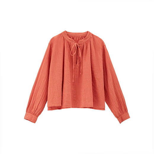 MUJI MUJI IDEE Women's Twisted Long Sleeve Shirt Women's Undershirt Spring and Autumn GAD04C4S Red L (165/88A)