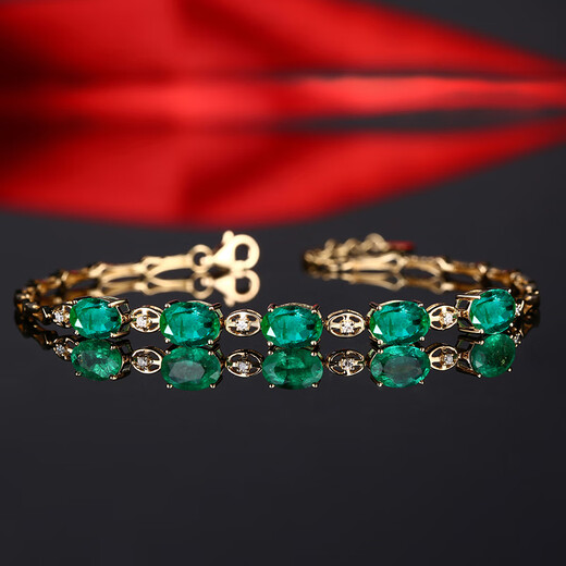 COASZE gemstone emerald bracelet for women 18K gold inlaid colorful gem bracelet Chinese Valentine's Day gift for girlfriend and wife emerald bracelet