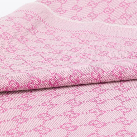 古驰（GUCCI）围巾 男女通用双G花纹图案双面用针织羊毛gucci围巾 玫粉色 411115 3G200 9272
