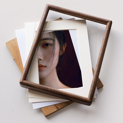Uncle Lu solid wood 6-inch photo frame empty frame cherry wood table high-end creative photo frame wooden picture frame framed self-installation