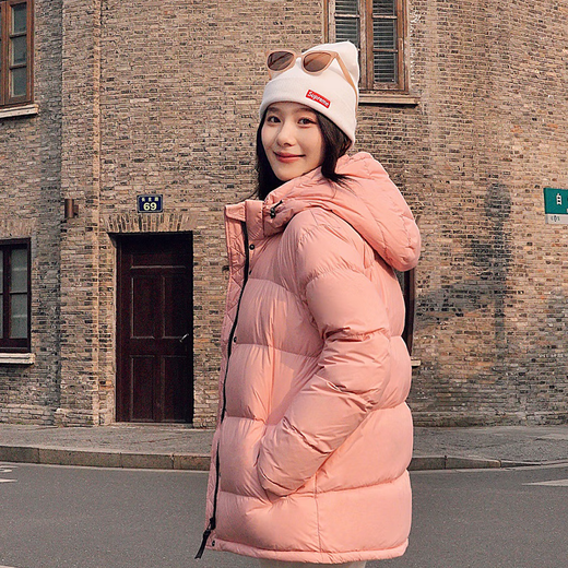 New style 90 goose down jacket short down jacket for women couple warm outdoor windproof waterproof thickened fashion ginger S