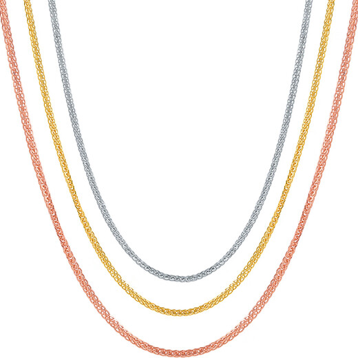 Saturday blessing 18K gold necklace women's Chopard chain color gold necklace plain chain birthday gift yellow 18K about 1g-46cm