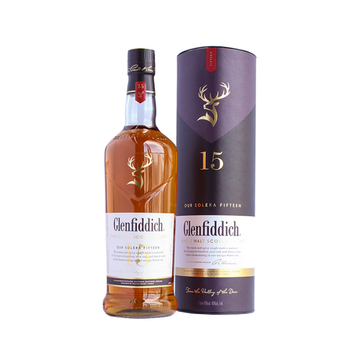 Glenfiddich 15 años Vino de whisky de malta solo escocés Importado del Reino Unido 700ml Area de producción de Speyside Glenfiddich 15 años 700ml