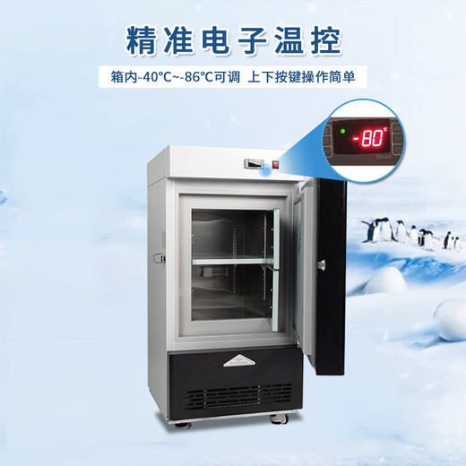 Bingxing [mit Temperaturanzeige, Einstellbarer Temperaturregelung] Ultra-Low-Temperatur-Kühlschrank-80 Laborwissenschaftlicher Forschung Medizinische minus 60 Grad Tiefe Gefrierschrank Kleiner industriell niedriger Temperatur Negativ 40 Gefrierschrank -50 [-15 ~ -50 Einstellbare Temperatur] 105 Liter (695*710*1275 mm)