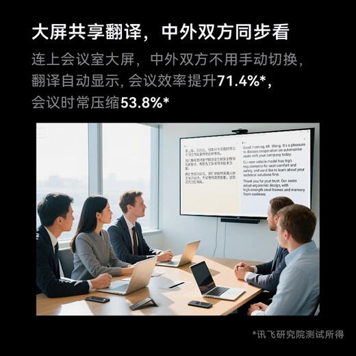 IFLYTEK dual-screen translator 2.0, multi-language offline translation and simultaneous interpretation of speeches, dual-microphone communication, strong noise reduction, 10-meter clear radio, AI large model business meeting, dual-screen translator 2.0