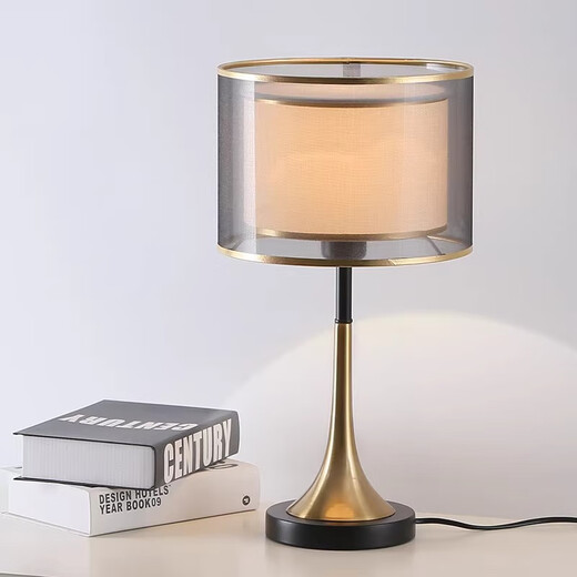 JOICO Swiss brand post-modern light luxury table lamp bedside bedroom warm creative fashionable fabric bedside lamp decorative lamp gold cover 5 watt warm light