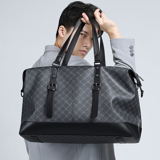 POLO travel bag men's handbag luggage bag fitness bag business trip large capacity luggage bag storage bag black
