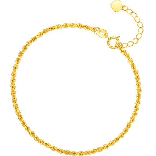 Saturday blessing 18K gold bracelet women's hemp rope chain color gold bracelet birthday gift KH075987 yellow 18K gold 16+2cm