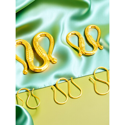 Fat Donglai same style 18k gold necklace buckle head S buckle 18K gold bracelet buckle pendant buckle necklace buckle clip buckle diy with W buckle head (9*10mm)