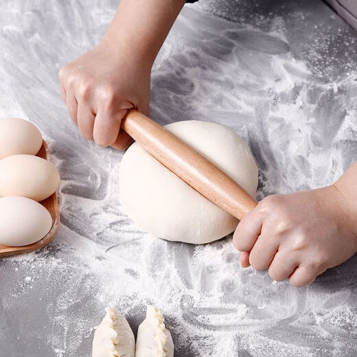 Haofanjie rolling pin with two pointed ends for dumpling skin, special non-stick pointed tip for rolling out dumpling skin artifact, small dry battle small rolling pin, two pointed rolling pin 30cm