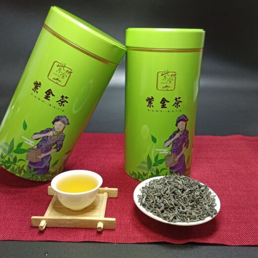 Weiting Guangdong Heyuan Zijin Hakka Green Tea Alpine Fried Tea Honey Fragrance Cicada Tea Firewood Fragrance 500g Canned + Gift