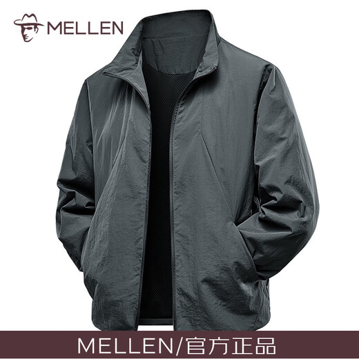 MELLEN high-end jacket men's jacket spring and autumn 2025 new fashion fashion business casual stand collar top men's dark gray L 115-130Jin Jin equals 0.5 kg