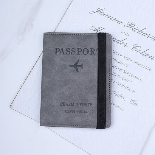 Zkhe Passport Clip Documento de viaje Bolsa de almacenamiento Pasaporte Pasaporte Pasaporte Air Ticket Clip Estudio en el extranjero Pasaporte Pasaporte portátil Pasaporte Gris claro Gris claro