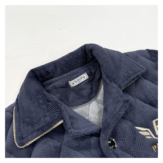 Suiyue Pyjamas Herren Winter verdickter Plüsch-Samt dreischichtige Baumwollkorallen-Samtflanellanzug mittleren Alters und ältere Hauskleidung Daddy Anzug N9926f Blaumilch Velvet Upgraded Dicked XL Code (120-140jin [Jin gleich 0,5 kg]))