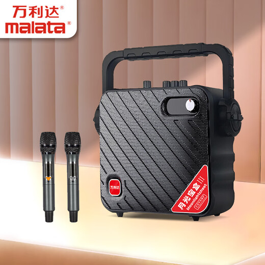 Malida wireless portable audio outdoor square dance speaker home electric acoustic guitar bass folk singing instrument speaker double U-segment microphone