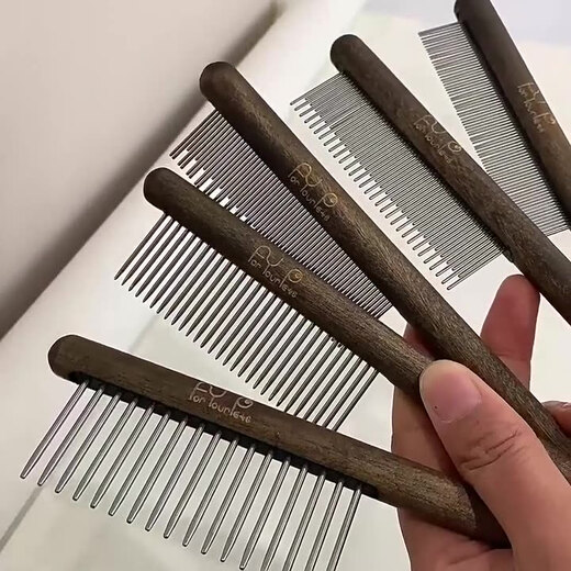 Birds and flowers, cat comb, comb brush, cat hair remover, cat hair cleaner, hair remover, needle comb, dog comb, solid wood handle, dense teeth