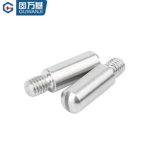 Guwanji 304 stainless steel GB831 single-slotted external thread cylindrical pin headless step screw shaft position pin complete collection 5x10 (M4x5) [5 pieces] round head
