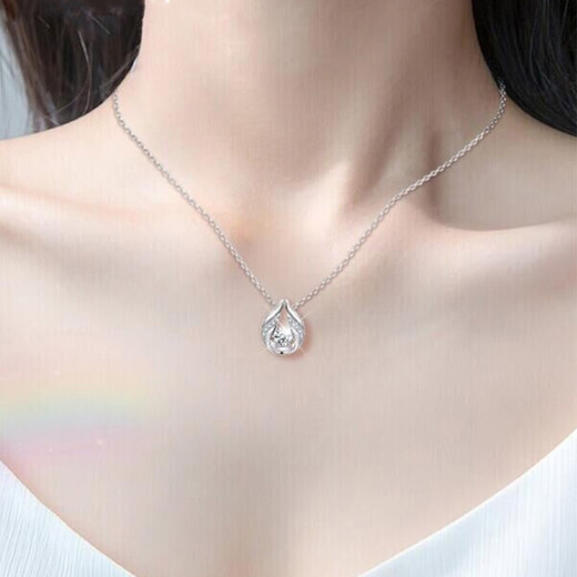 MZMZ caring heart platinum necklace for women pt950 platinum clavicle chain beating heart pendant birthday gift for girlfriend light luxury model-caring heart necklace free engraving exquisite gift box