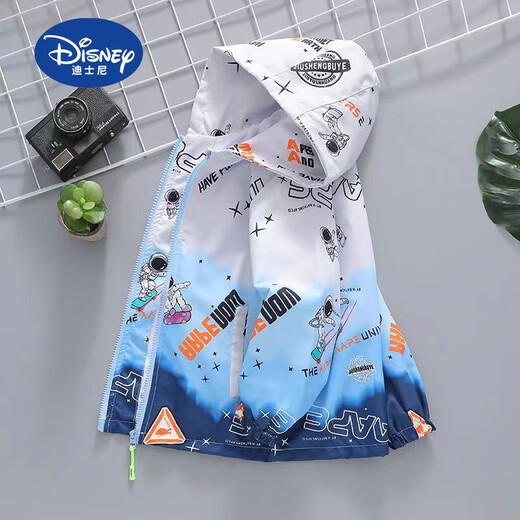 Disney Children's Jackets Spring and Autumn Boys' Windbreakers Baby Boys' Charge Jackets Autumn Boys 2024 New Children's Autumn Clothes Light Blue Astronaut Windbreaker 130