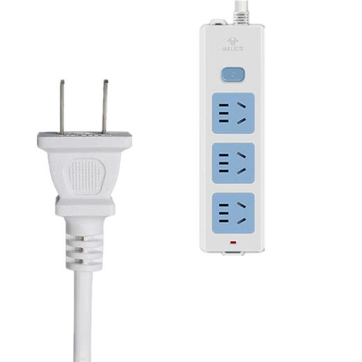 Bull two-pin plug socket terminal board 2 plugs two-pin eye top two-hole with line extension to 3-pin three converter 0.5 meter straight head single hole