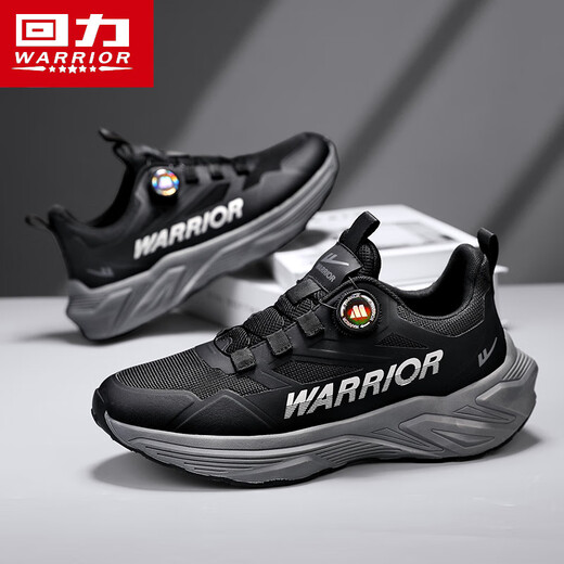 
Warrior running shoes men's rotating button men's shoes wear-resistant sports shoes men 3899 black 42