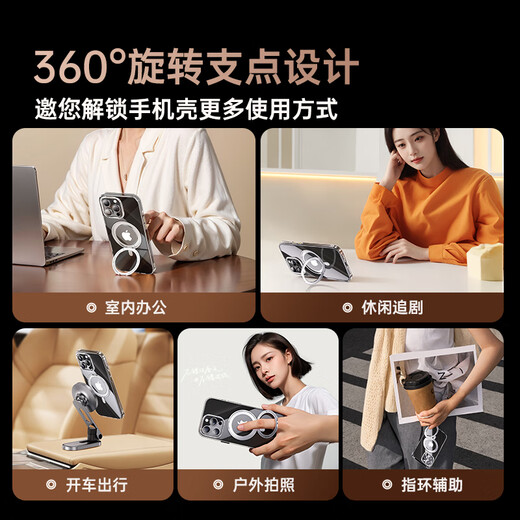 Sisi Supu Shell [Camera button] Applicable iPhone16PROMAX mobile phone case Apple 16promax protective sleeve magneto -transparent bracket anti -fall Magsafe charging