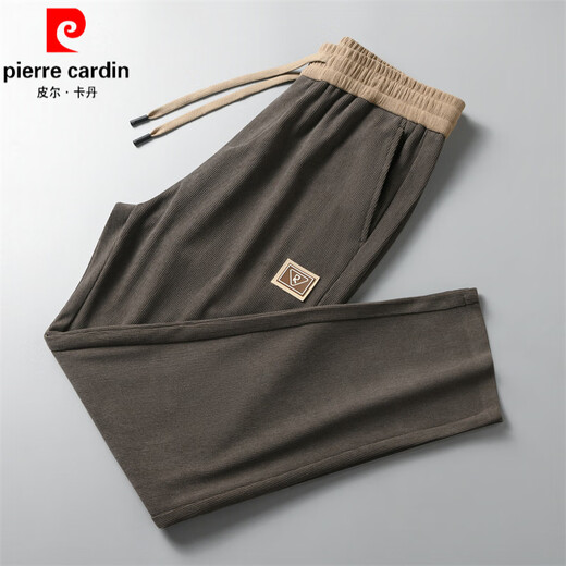 皮尔卡丹（pierre cardin）秋冬男士长裤休闲裤子男韩版时尚潮流男士卫裤潮流修身男士休闲裤 H6625/咖啡色 XL 175 推荐130-150斤