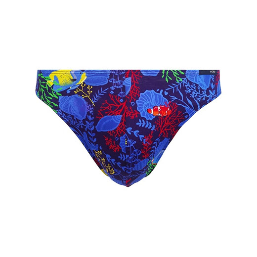 HOM French men's thong low-waist sexy briefs men's underwear fashion trend printed single butt breathable shorts red print L