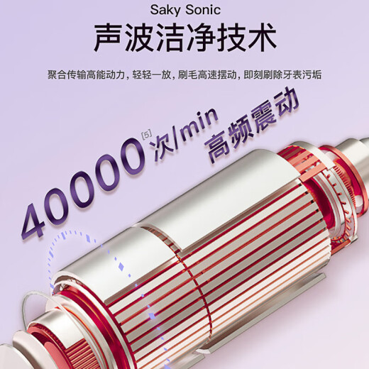 舒客情侣电动牙刷智能换区清洁成人/新婚礼物男士/女友声波5档T2粉+T2白 父亲节礼物
