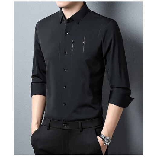 Hengyuanxiang burgundy shirt men's long-sleeved wedding banquet wedding dress daddy clothes engagement spring and autumn thin shirt red 175