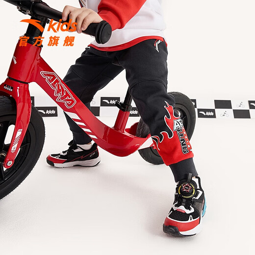 Anta-Kinderkleidung für Kinderkleidung regelmäßige warme Hosen universelle Kinderhose 2024 Frühling 3-6 Jahre alt Strickhose [Ultraman] Fantasy Black 9720-1 100 cm