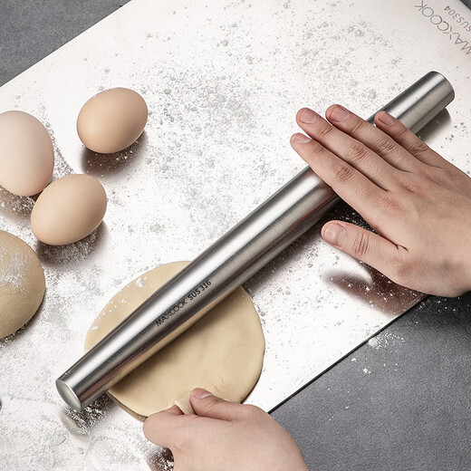 MAXCOOK 316 stainless steel rolling pin, dough mixer, dumpling wrapper rolling pin, pressing pin 30cm MCPJ4427