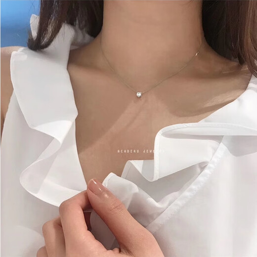 MZMZ platinum necklace for women pt950 platinum sparkling diamond clavicle chain fashionable temperament Valentine's Day birthday gift for girlfriend noble model-5MM sparkling moissanite