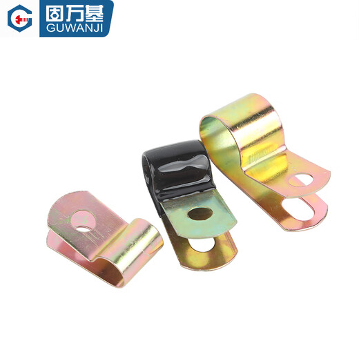 固万基铁镀锌单管夹Q686F4浸塑R型弹簧性油管卡箍线卡固定理线金属夹子 铁彩锌-D30 (5只)