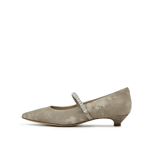 
Joy/peace Dong Jie's same Olive Martini 25 Spring New Chinese Cowhide Light Mouth Mary Jane Single Shoes 12603AQ5 Apricot Color 37