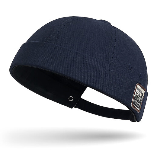 Frühlings- und Herbst Neues Stoff markless Melonhaut Hut Männer Four Seasons Hip Hop Korean Hut Street Trendy Retro Vermieter Hut Frauen Marine Blau einstellbar