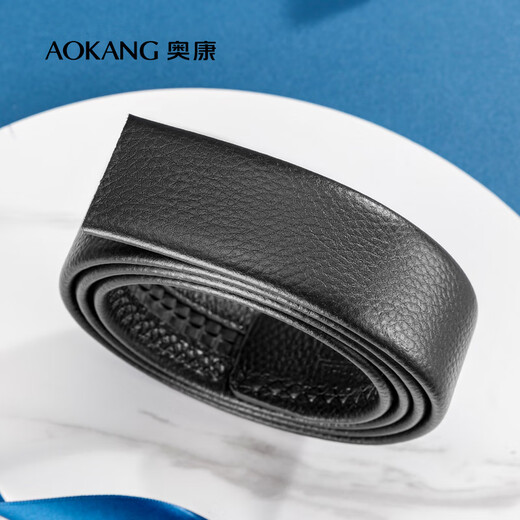 Aokang belt without head men's first-layer cowhide belt strip automatic buckle belt without buckle head belt Christmas birthday gift