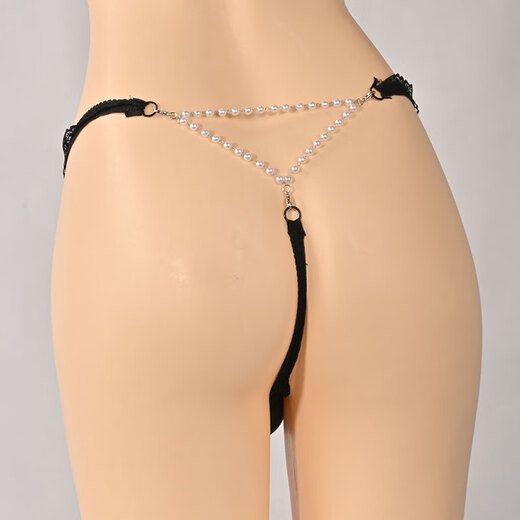 Adult products for men, men's sexy thong transparent pearl small fragrance temptation night Feitian-closed black (pearl) 80-150Jin Jin is equal to 0.5 kg