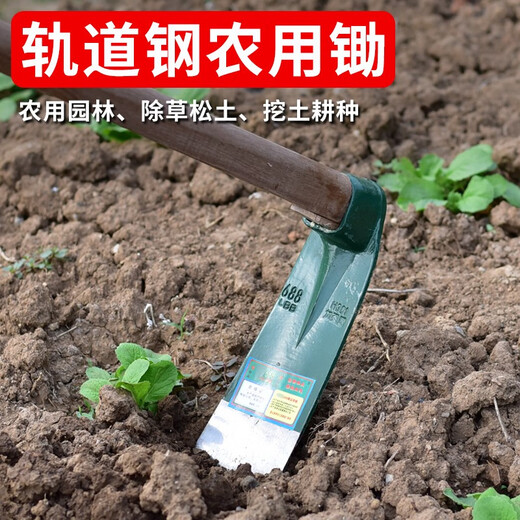 Tête auxiliaire de l'agriculture à l'ancienne à long manche pour creuser le sol et récupérer des outils agricoles pour la plantation de légumes à double usage