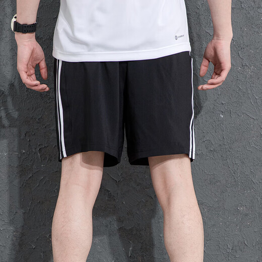 阿迪达斯 （adidas）男裤短裤24夏季运动裤快干篮球训练舒适透气休闲裤冰丝裤五分裤 IC1484/三条纹/速干 XL